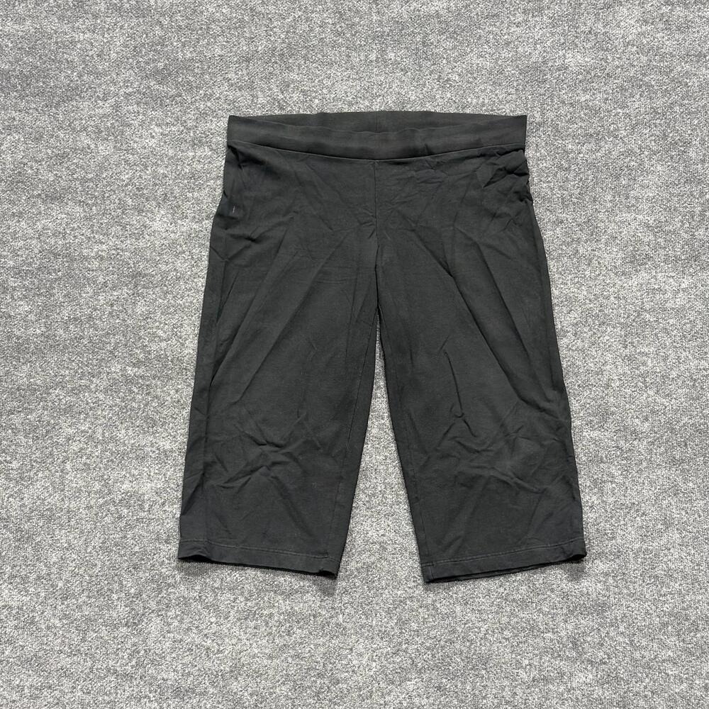 Pure Jill Pants Womens XL Black Full Leg Cropped Jersey Pull On Stretch Lounge